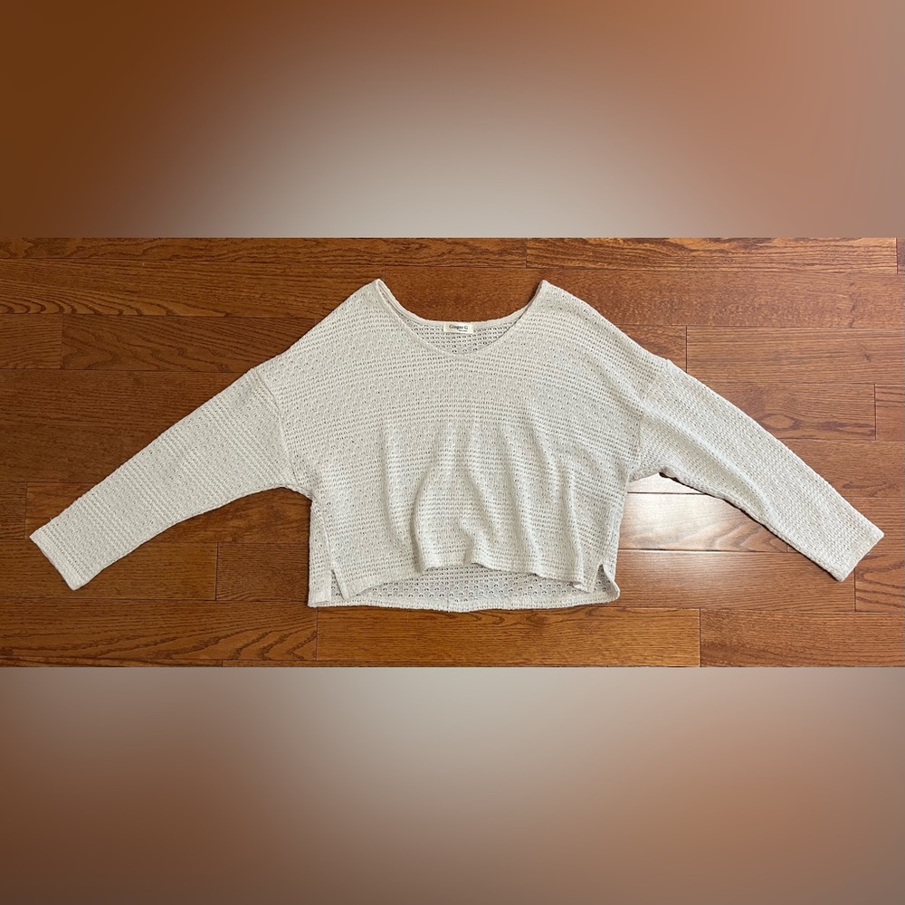 Cream Knit Crop Top